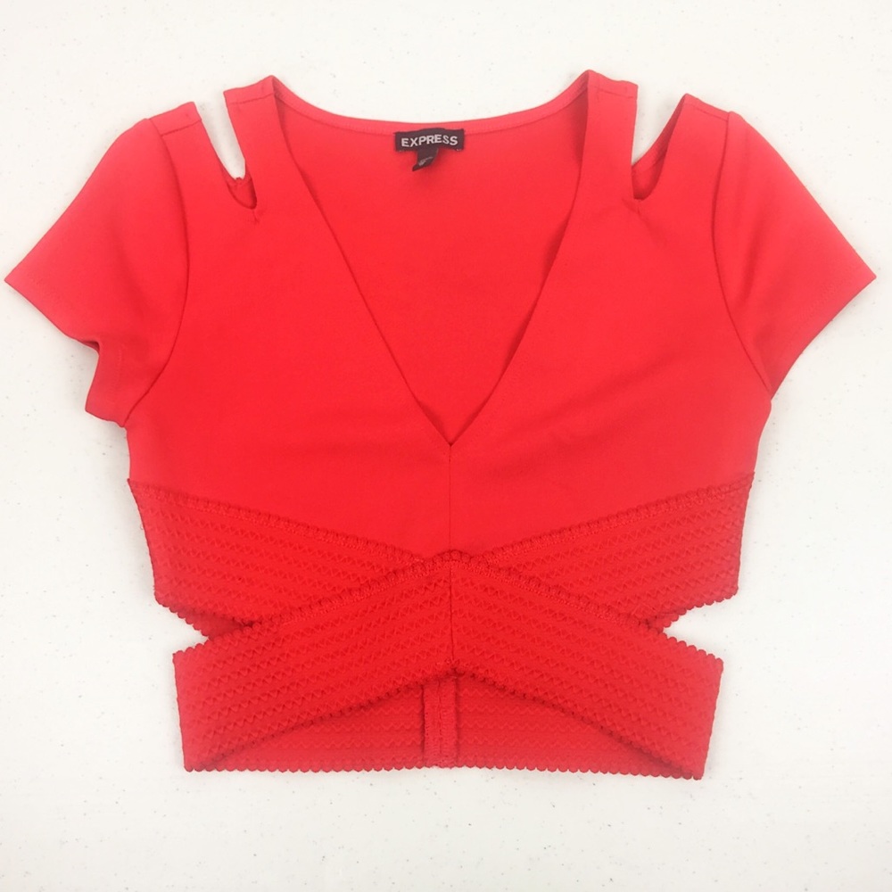 BOGO Express | Red Criss Cross Cropped Top